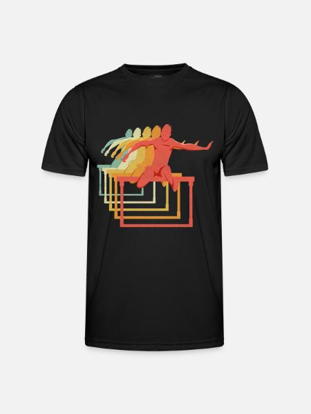 Hürden Hürdenlauf Hürdenläufer Läufer Athleten - Männer Funktions-T-Shirt - Schwarz