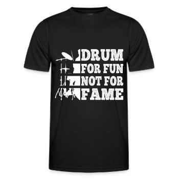 Batteurs Tambour Pour Le Plaisir Pas Pour La Renommée Cadeaux Batteur - T-shirt sport Homme - noir - Devant - AI Model Male 178 dark (178cm)