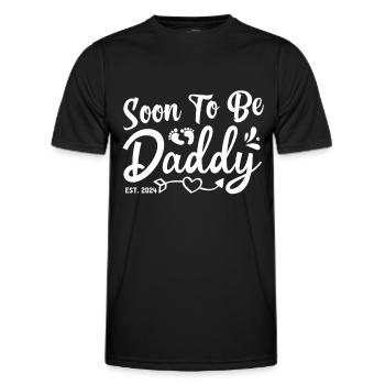 Soon to Be Daddy 2024, Daddy To Be, New Dad - Men's Functional T-Shirt - black - Front - AI Model Male 178 dark (178cm)