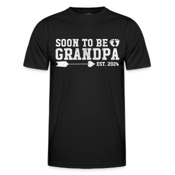 Bald Opa Est 2024 / Zum Opa befördert - Männer Funktions-T-Shirt - Schwarz - Vorne - AI Model Male 178 dark (178cm)