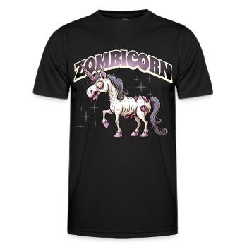 Licorne zombie zombie - T-shirt sport Homme - noir - Devant - AI Model Male 178 dark (178cm)