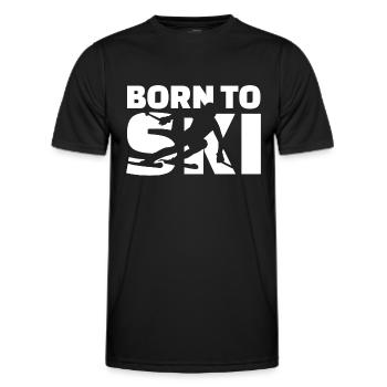 born to ski - Men's Functional T-Shirt - black - Front - AI Model Male 178 dark (178cm)