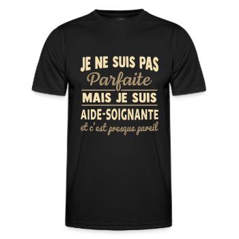 je suis aide-soignante t-shirt aide soignante - T-shirt sport Homme - noir - Devant - AI Model Male 178 dark (178cm)
