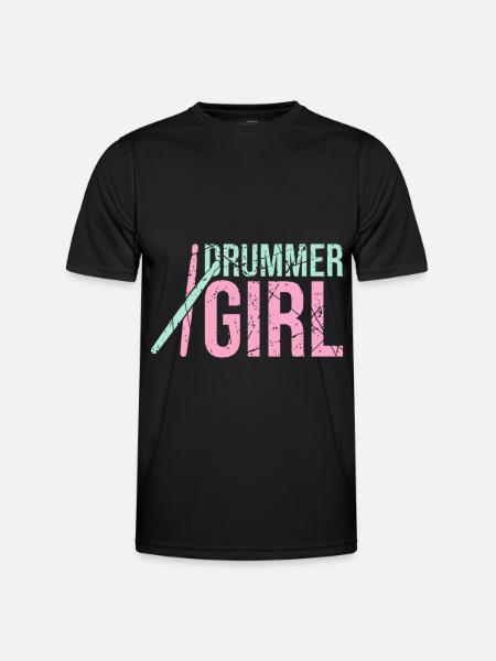 Batterie de fille batteur - T-shirt sport Homme - noir