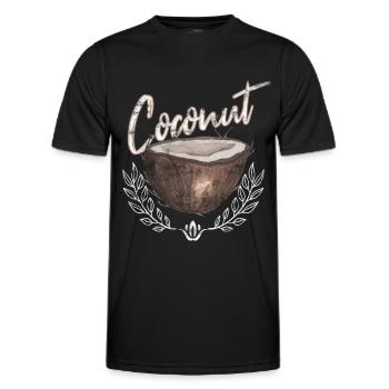 Coconut lover fruit coconut - Men's Functional T-Shirt - black - Front - AI Model Male 178 dark (178cm)