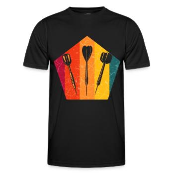 Dartspieler Dartpfeile - Männer Funktions-T-Shirt - Schwarz - Vorne - AI Model Male 178 dark (178cm)