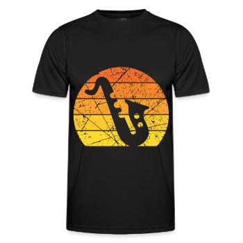 Blasmusik Saxophon - Männer Funktions-T-Shirt - Schwarz - Vorne - AI Model Male 178 dark (178cm)