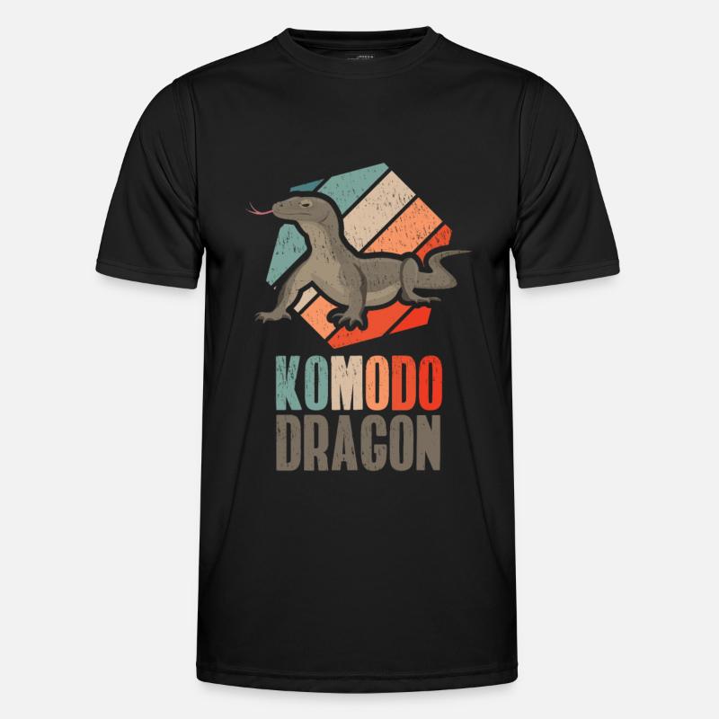 Komodovaran - Funksjons-T-skjorte for menn - svart