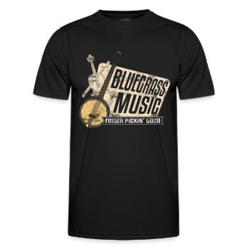 Bluegrass Banjo Gitarren Musik - Männer Funktions-T-Shirt - Schwarz - Vorne - AI Model Male 178 dark (178cm)