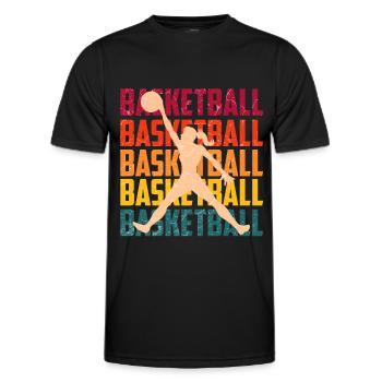 Basketballspieler Basketball Mädchen - Männer Funktions-T-Shirt - Schwarz - Vorne - AI Model Male 178 dark (178cm)
