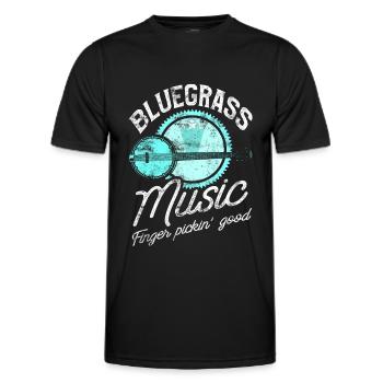 Bluegrass Banjo Gitarrist - Männer Funktions-T-Shirt - Schwarz - Vorne - AI Model Male 178 dark (178cm)