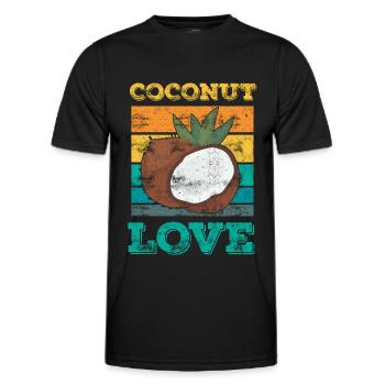 Coconut lover fruit coconut - Men's Functional T-Shirt - black - Front - AI Model Male 178 dark (178cm)