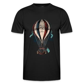 Montgolfières vintage Montgolfières - T-shirt sport Homme - noir - Devant - AI Model Male 178 dark (178cm)