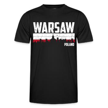 Warschau Skyline Polen - Männer Funktions-T-Shirt - Schwarz - Vorne - AI Model Male 178 dark (178cm)