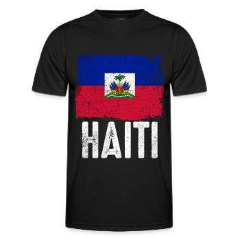Haïti vacances drapeau Haïti - T-shirt sport Homme - noir - Devant - AI Model Male 178 dark (178cm)