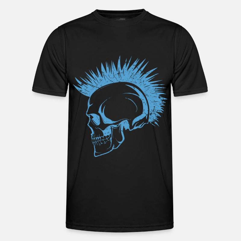 Schädel Punks Punk - Männer Funktions-T-Shirt - Schwarz