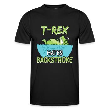 T Rex Hates Backstroke for a Swim Coach - Men's Functional T-Shirt - black - Front - AI Model Male 178 dark (178cm)