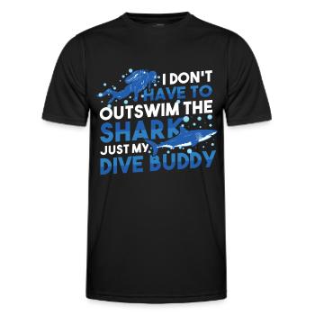 Scuba Diving - Men's Functional T-Shirt - black - Front - AI Model Male 178 dark (178cm)