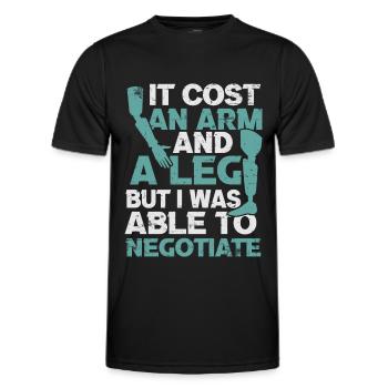 Amputee Humor amputee funny - Men's Functional T-Shirt - black - Front - AI Model Male 178 dark (178cm)