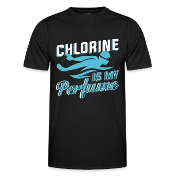 Schwimmer Schwimmtrainer Chlor ist mein Parfum - Männer Funktions-T-Shirt - Schwarz - Vorne - AI Model Male 178 dark (178cm)