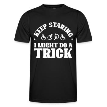 Behinderte starren weiter Ich könnte einen Trick machen - Männer Funktions-T-Shirt - Schwarz - Vorne - AI Model Male 178 dark (178cm)