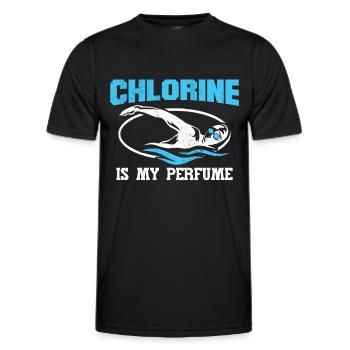 Schwimmtrainer Chlor ist mein Parfüm - Männer Funktions-T-Shirt - Schwarz - Vorne - AI Model Male 178 dark (178cm)