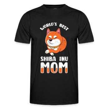 Shiba Inu Dog World's Best Shiba Inu Mom - Men's Functional T-Shirt - black - Front - AI Model Male 178 dark (178cm)