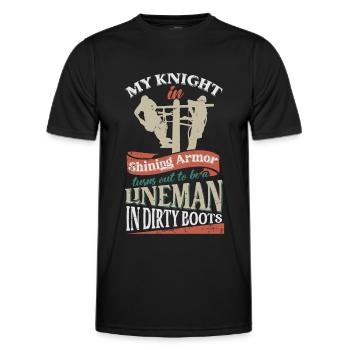 Elektrischer Lineman - Männer Funktions-T-Shirt - Schwarz - Vorne - AI Model Male 178 dark (178cm)