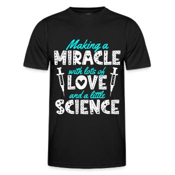 Maman FIV faire un miracle avec amour et science - T-shirt sport Homme - noir - Devant - AI Model Male 178 dark (178cm)