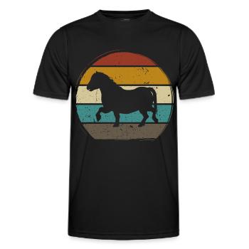 Shetty Shetland Pony retro - Men's Functional T-Shirt - black - Front - AI Model Male 178 dark (178cm)