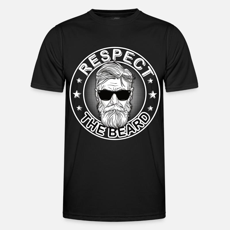 Respect the Beard 3 Days Beard Upper Lip Beard Men's Functional T-Shirt
