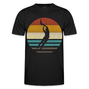 Jai Alai Sports Rétro vintage Cesta-Punta, Pelota - T-shirt sport Homme - noir - Devant - AI Model Male 178 dark (178cm)
