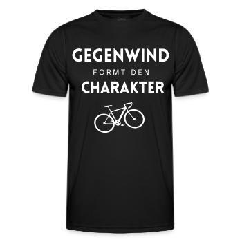 Gegenwind formt den Charakter - Männer Funktions-T-Shirt - Schwarz - Vorne - AI Model Male 178 dark (178cm)