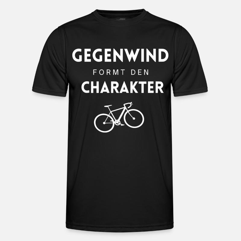 Gegenwind formt den Charakter - Männer Funktions-T-Shirt - Schwarz