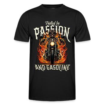 FUELLED BY PASSION AND GASOLINE - Men's Functional T-Shirt - black - Front - AI Model Male 178 dark (178cm)