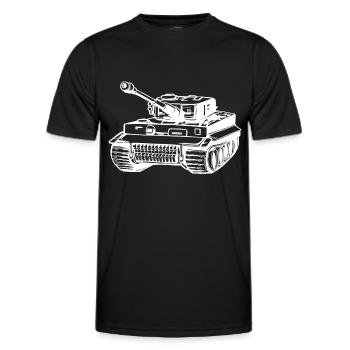 Panzer Tiger Kampfpanzer Weltkrieg lustiger Spruch - Männer Funktions-T-Shirt - Schwarz - Vorne - AI Model Male 178 dark (178cm)