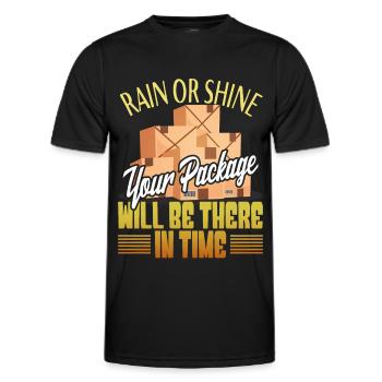 Package delivery package parcel messenger parcel messenger courier - Men's Functional T-Shirt - black - Front - AI Model Male 178 dark (178cm)
