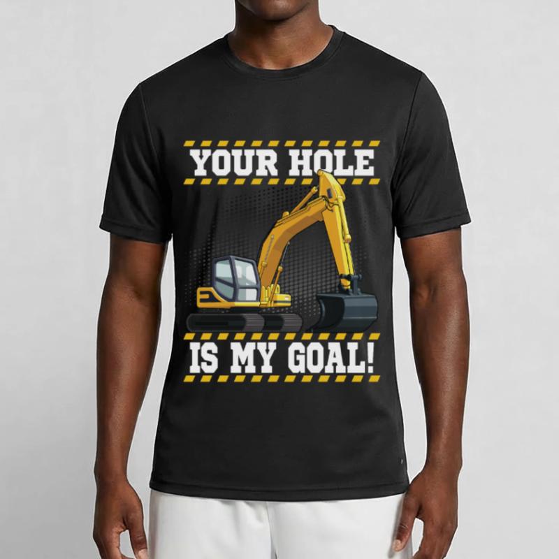 Excavator Machine Operator Work Occupation Construction Work Men's Functional T-Shirt
