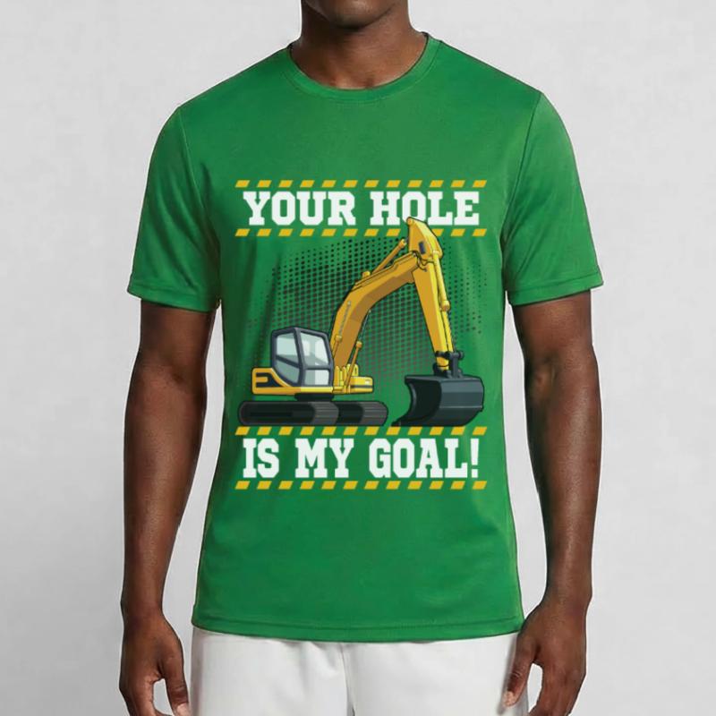 Excavator Machine Operator Work Occupation Construction Work Men's Functional T-Shirt