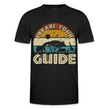 Safari Tour Guide Kostüm Afrika Zoo Tour Reise - Männer Funktions-T-Shirt - Schwarz - Vorne - AI Model Male 178 dark (178cm)