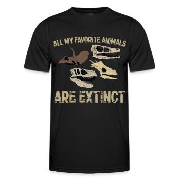 Dinosaurier Lieblingstiere sind ausgestorben - Männer Funktions-T-Shirt - Schwarz - Vorne - AI Model Male 178 dark (178cm)