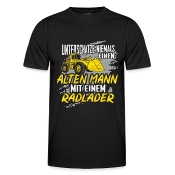 Radlader Bagger Radladerfahrer Opa Papa Geschenk - Männer Funktions-T-Shirt - Schwarz - Vorne - AI Model Male 178 dark (178cm)