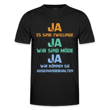 Mère de jumeaux Père de jumeaux parents - T-shirt sport Homme - noir - Devant - AI Model Male 178 dark (178cm)