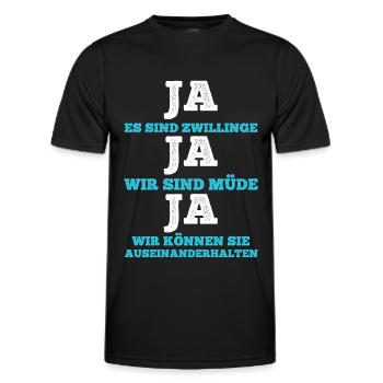 Vater Papa von Zwillingen Zwillingspapa Papa - Männer Funktions-T-Shirt - Schwarz - Vorne - AI Model Male 178 dark (178cm)
