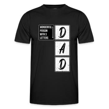 Dad crossword dad wonderful - Men's Functional T-Shirt - black - Front - AI Model Male 178 dark (178cm)