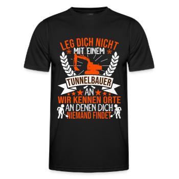 Tunnelbauer Tunnelbau Tunnel Schacht Mineur - Männer Funktions-T-Shirt - Schwarz - Vorne - AI Model Male 178 dark (178cm)