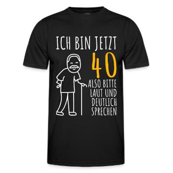 40. Geburtstag 40er 40ter Ich bin jetzt 40 Jahre - Männer Funktions-T-Shirt - Schwarz - Vorne - AI Model Male 178 dark (178cm)