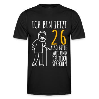 26. Geburtstag 26er 26ter Ich bin jetzt 26 Jahre - Männer Funktions-T-Shirt - Schwarz - Vorne - AI Model Male 178 dark (178cm)