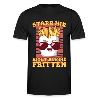 Pommes Frites | Starr mir nicht auf die Fritten | - Männer Funktions-T-Shirt - Schwarz - Vorne - AI Model Male 178 dark (178cm)