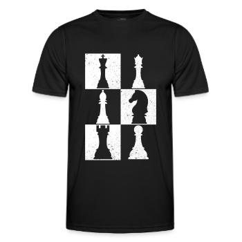 Chess Chess Player Chess Pieces Chess Board - Men's Functional T-Shirt - black - Front - AI Model Male 178 dark (178cm)
